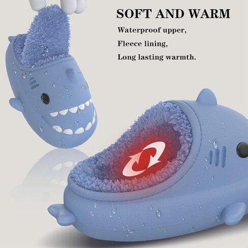 Jfxgjuv Sharklas Polares, Sharky Originales De Invierno, Shark Slides Winter, Winter Warm Cozy Plush Waterproof Non-Slip Cloud Shark Slides Slippers for Men Women in Kuwait