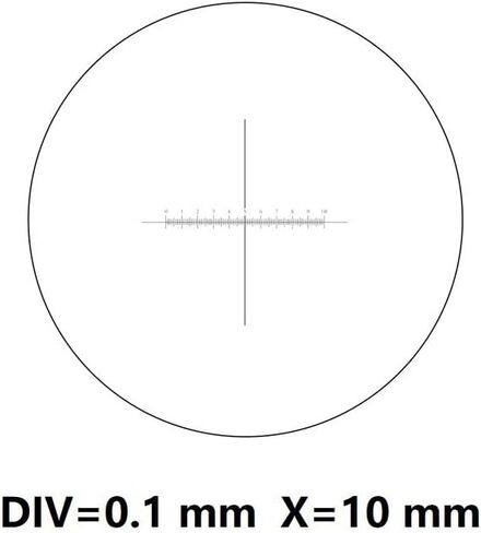 Lab Microscope Accessories Microscope Eyepiece Micrometer DIV 0.1 mm Cross Reticle Calibration X=10 mm Ruler Scale Measurement Ocular Micrometer(Diameter 25 mm) in Kuwait