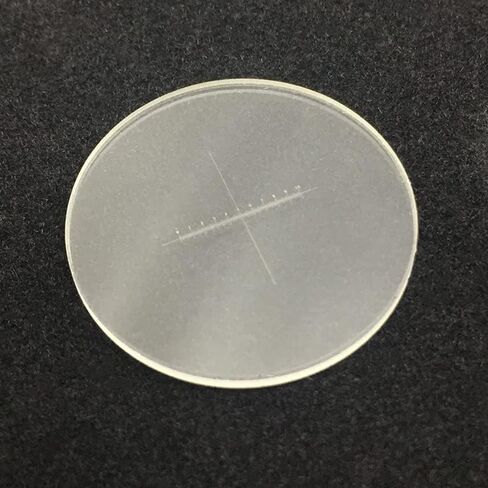 Lab Microscope Accessories Microscope Eyepiece Micrometer DIV 0.1 mm Cross Reticle Calibration X=10 mm Ruler Scale Measurement Ocular Micrometer(Diameter 25 mm) in Kuwait