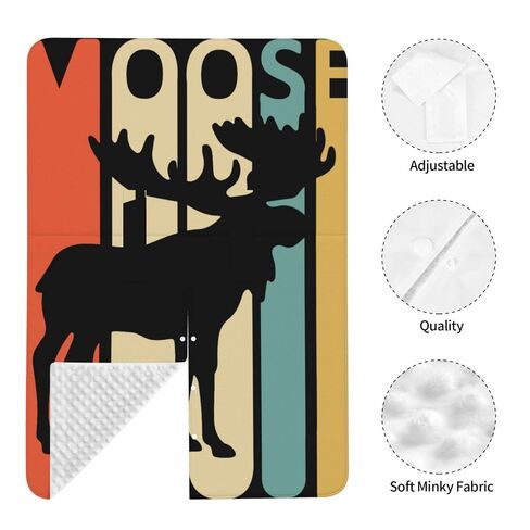 Vintage Style Moose Baby Car Seat Cover & Breastfeeding Nursing Cover - Breathable Stretch Fabric Multi-Use Nursing Cover for Breastfeeding in Kuwait