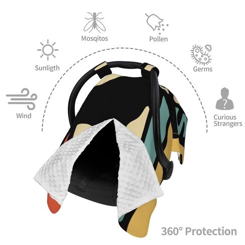 Vintage Style Moose Baby Car Seat Cover & Breastfeeding Nursing Cover - Breathable Stretch Fabric Multi-Use Nursing Cover for Breastfeeding in Kuwait