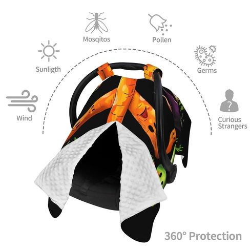 Vegetables Peace Sign Baby Car Seat Cover & Breastfeeding Nursing Cover - Breathable Stretch Fabric Multi-Use Nursing Cover for Breastfeeding in Kuwait