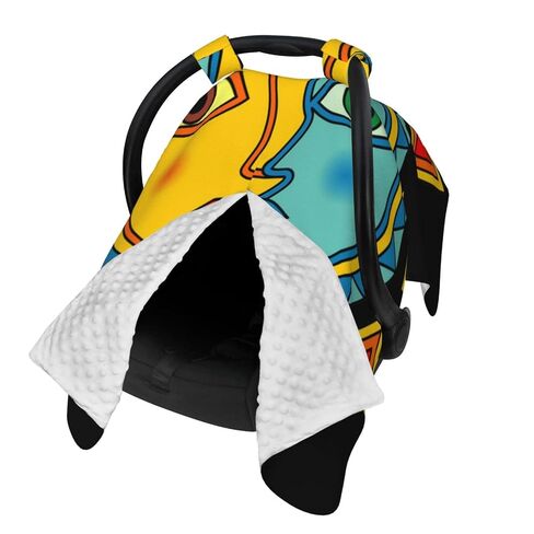 Sun Moon Baby Car Seat Cover & Breastfeeding Nursing Cover - Breathable Stretch Fabric Multi-Use Nursing Cover for Breastfeeding in Kuwait
