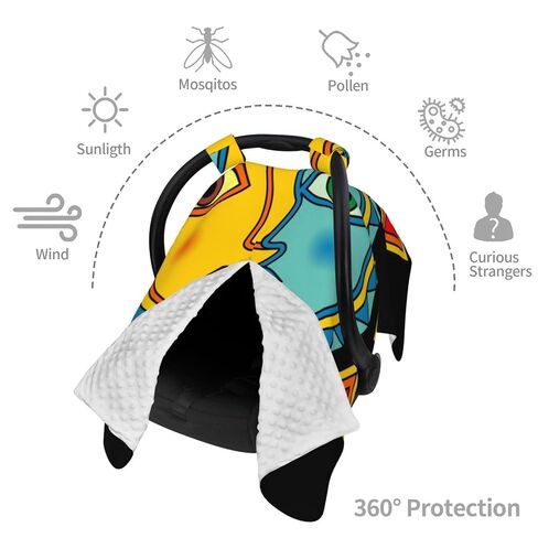 Sun Moon Baby Car Seat Cover & Breastfeeding Nursing Cover - Breathable Stretch Fabric Multi-Use Nursing Cover for Breastfeeding in Kuwait
