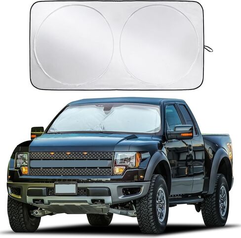 Econour Truck Windshield Sun Shade, Sun Shield Protects Dashboard and Seats in Kuwait