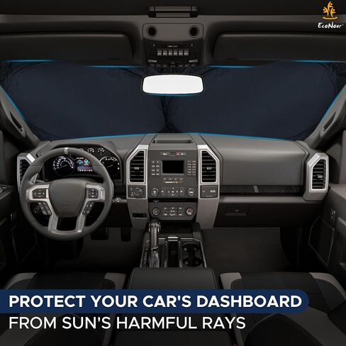 Econour Truck Windshield Sun Shade, Sun Shield Protects Dashboard and Seats in Kuwait