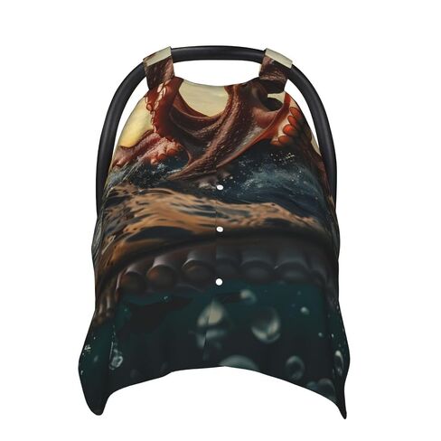 Suckers On The Day Octopus and Sailors Ship Baby Car Seat Cover & Breastfeeding Nursing Cover - Breathable Stretch Fabric Multi-Use Nursing Cover for Breastfeeding in Kuwait