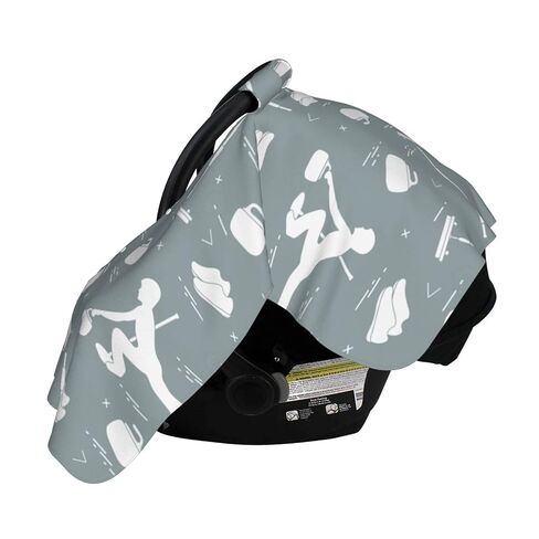 Winter Curling Sports Athlete Baby Car Seat Cover & Breastfeeding Nursing Cover - Breathable Stretch Fabric Multi-Use Nursing Cover for Breastfeeding in Kuwait