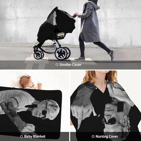 Anthony Cool Bourdain Baby Car Seat Cover & Breastfeeding Nursing Cover - Breathable Stretch Fabric Multi-Use Nursing Cover for Breastfeeding in Kuwait