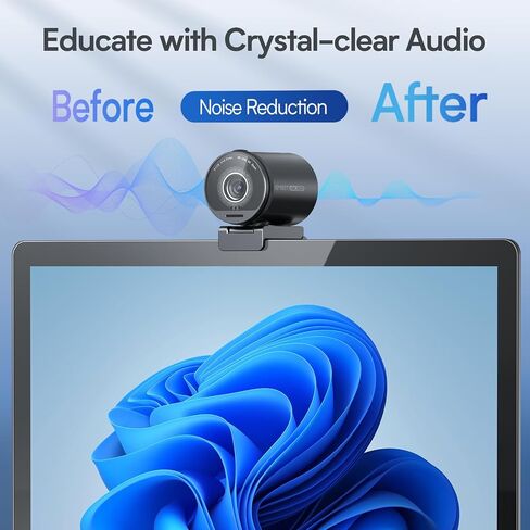 EMEET SmartCam S800 4K Webcam for Streaming, 1/2'' Sensor, Supports HDR | PDAF&TOF Dual-autofocus, 1080P@60fps, 2 Noise-Cancelling Mics, 40°-73° FOV, Perfect for Live Streaming & Online Meetings in Kuwait