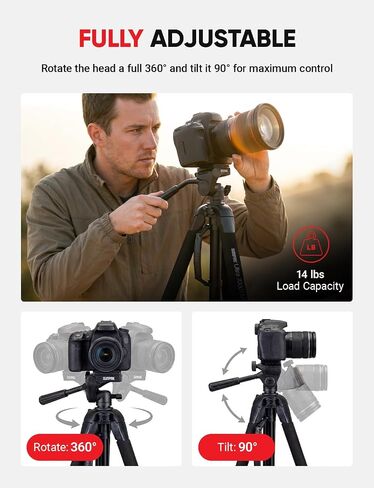 Sunpak Ultra 7000TM Tri-Monopod (Black) | 70" aluminum 2-in-1 tripod & monopod. Features 3-way fluid-effect pan head, quick-release, bubble level & leg wraps. in Kuwait