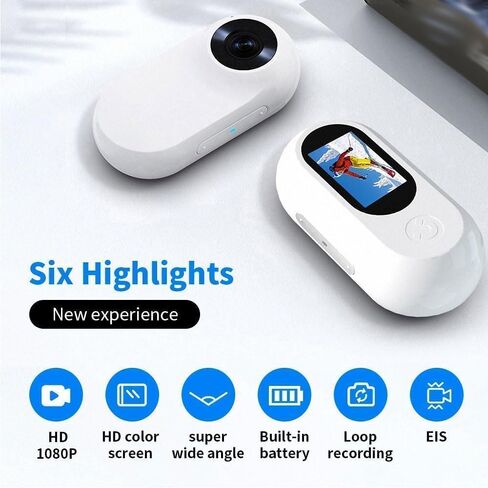 1080P HD Cat Collar Camera, Mini Pet Body Video Cam Support Recording, No WiFi Indoor Outdoor Small Sports Camera, Practical Pet Supplies Gift for Dog Moms Cat Dads Pet Owners in Kuwait