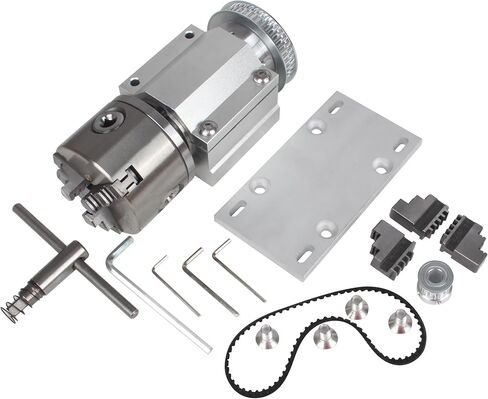 No Powered Multi-Function Lathe Chuck Spindle Assemblies | Rotary Lathe Woodworking Motor Chuck 4 Jaw 100mm for CNC Lathe Grinder Drilling Machine Table Saw in Kuwait