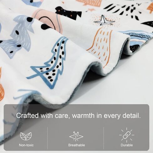 Baby Blanket for Boys Girls (Fox Printed, 30"x40") with Double Layer Dotted Backing Soft Plush Minky Blanket for Toddlers Newborn in Saudi Arabia