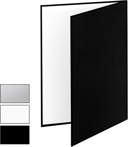 Meking 12 x 8 in Light Reflector, 3 in 1 Photography Reflector Cardboard | Folding Light Diffuser Board for Food and Product Photography Lighting- Black, Silver and White in Kuwait