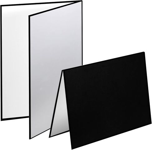 Meking 3 in 1 Photography Reflector Cardboard, 12 x 8 in Light Diffuser | Folding Board for Still Life, Product and Food Photo Shooting - Black, Silver and White, 2 Pack in Kuwait
