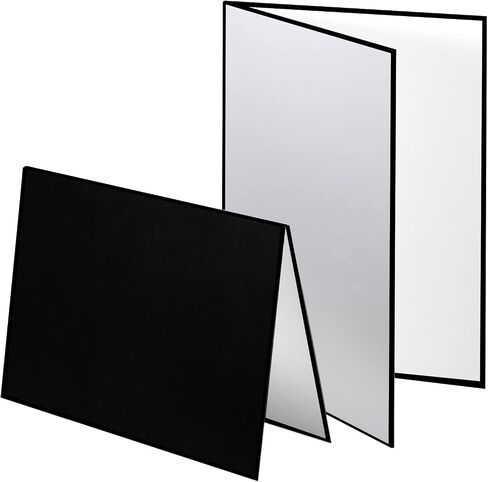 Meking 3 in 1 Photography Reflector Cardboard, 12 x 8 in Light Diffuser | Folding Board for Still Life, Product and Food Photo Shooting - Black, Silver and White, 2 Pack in Kuwait
