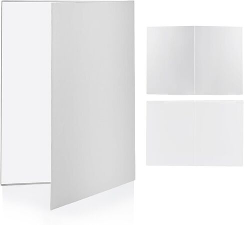 Meking 3 in 1 Photography Reflector Cardboard, 12 x 8 in Light Diffuser | Folding Board for Still Life, Product and Food Photo Shooting - Black, Silver and White, 2 Pack in Kuwait