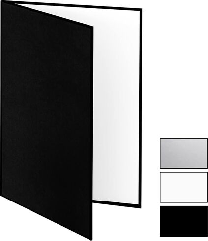 Meking 3 in 1 Photography Reflector Cardboard, 12 x 8 in Light Diffuser | Folding Board for Still Life, Product and Food Photo Shooting - Black, Silver and White, 2 Pack in Kuwait