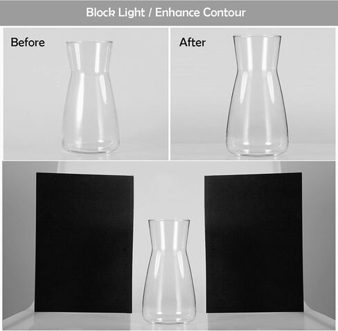 Meking 3 in 1 Photography Reflector Cardboard, 12 x 8 in Light Diffuser | Folding Board for Still Life, Product and Food Photo Shooting - Black, Silver and White, 2 Pack in Kuwait