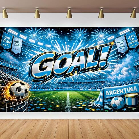 Argentina Goal Soccer Party Decorations Backdrop 71 x 43 Inch, Argentina Soccer Watch Party Decorations Banner, Fan Tournament Decor for Birthday, Viewing Event and Sports Theme Celebration Supplies in Kuwait