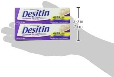 Desitin Maximum Strength Baby Diaper Rash Cream with 40% Zinc Oxide, Travel Size, 1 oz (Pack of 6) in Kuwait