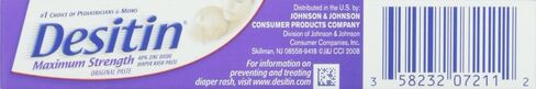 Desitin Maximum Strength Baby Diaper Rash Cream with 40% Zinc Oxide, Travel Size, 1 oz (Pack of 6) in Kuwait