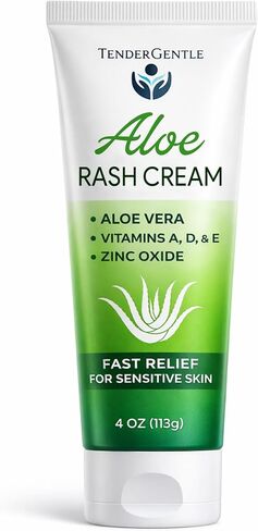 Skin Protectant Rash Cream - 4oz of Zinc Oxide Barrier Cream for Diaper Rashes, Chapped and Chafed Skin, and More - Made with Zinc, Vitamins A, D, E, and Aloe in Kuwait