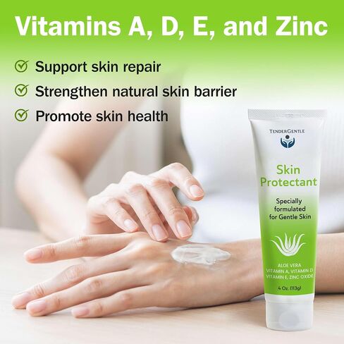 Skin Protectant Rash Cream - 4oz of Zinc Oxide Barrier Cream for Diaper Rashes, Chapped and Chafed Skin, and More - Made with Zinc, Vitamins A, D, E, and Aloe in Kuwait