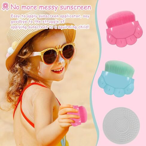 2 Pack Kids Sunscreen Applicator with Protective Case and Cleaning Pad | Sunblock Brush Set with Protective Case,Designed as a Sun Lotion Applicator for Applying Sun Cream at the Beach,Pool and Park in Kuwait