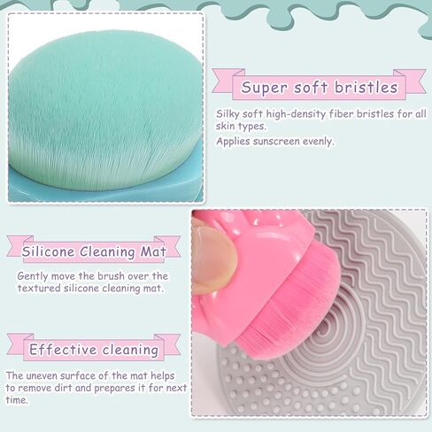 2 Pack Kids Sunscreen Applicator with Protective Case and Cleaning Pad | Sunblock Brush Set with Protective Case,Designed as a Sun Lotion Applicator for Applying Sun Cream at the Beach,Pool and Park in Kuwait