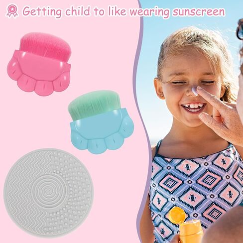 2 Pack Kids Sunscreen Applicator with Protective Case and Cleaning Pad | Sunblock Brush Set with Protective Case,Designed as a Sun Lotion Applicator for Applying Sun Cream at the Beach,Pool and Park in Kuwait