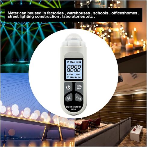 Digital Light Meter 0.1-200,000 Lux Digital LCD Pocket Light Meter Lux/FC Measurement Tester Light Meter Sensor Light Meter in Kuwait