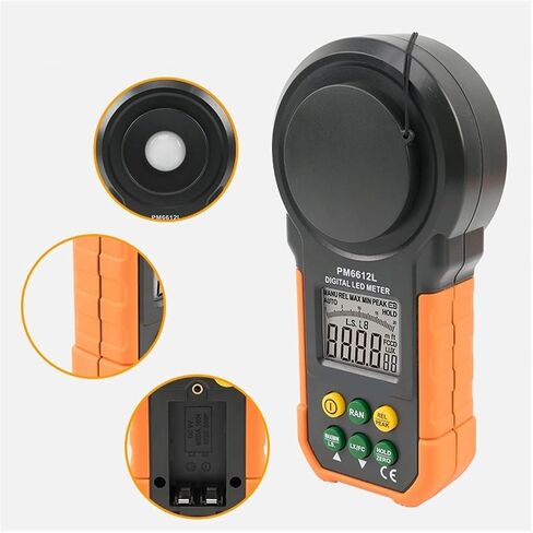 PM6612L Illuminometer LCD Digital Analog Bar Lux Meter 20-200000 lux Handheld Light Meter for LED Light Measuring(with Battery) in Kuwait