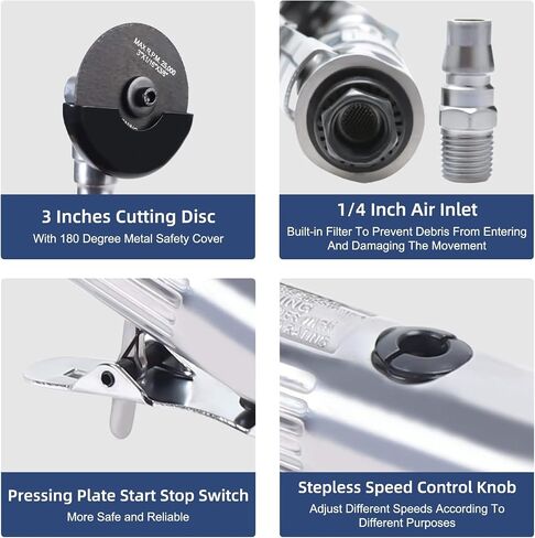 Long Handle Pneumatic Cut Off Tool 3-inch 18000RPM Air Cut-Off Tool Extended Cutting Tool (with 6 Cutting Blades) in Kuwait