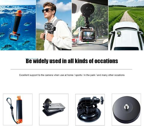 Accessories Kit for DJI Osmo Action 6 Aluminum Alloy Bike Mount Selfie Stick Tripod, Waterproof Housing, Magnetic Mount with Chest Strap, Head Mount, Carrying Case DJ6B (DJI OSMO ACTION6) in Kuwait