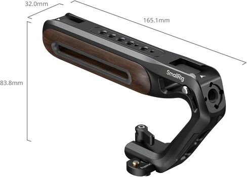 SmallRig Wooden Top Handle with NATO Clamp & NATO Rail, Wooden Top Handle for Camera Cage, Load Capacity up to 15kg / 33.1lb, 3/8"-16 Locating Holes for ARRI & 1/4''-20 Threaded Holes - 5251 in Kuwait
