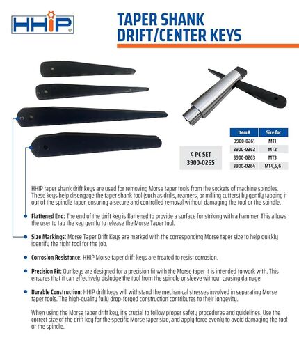HHIP 3900-0265 4-piece Drift/Center Key Set (Mt 1-2-3- and 4/5/6) in Kuwait