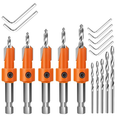 Countersink Drill Bit Set Hex Shank Woodworking: 5Pcs Tapered Pilot Hole Bits with Quick Change – Ideal for Carpentry, DIY & Home Repair Projects in Kuwait