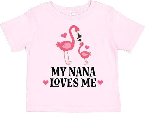 inktastic Nana Loves Me Girl Flamingo Toddler T-Shirt in Kuwait