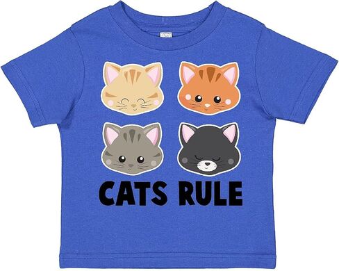 inktastic Cats Rule with Cat Heads Toddler T-Shirt in Kuwait