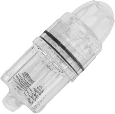 Deep Drop Fishing Light, Transparent Plastic LED Underwater Light Powered by 2 AA Batteries, with 2 Rings for 300m Depth Trolling Sea Freshwater Fishing in Kuwait