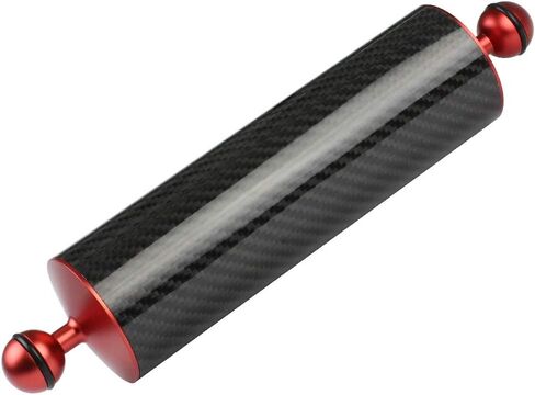 Carbon Fiber Float Buoyancy Aquatic Arm Dual Ball Floating Arm D60MM Camera Underwater Diving Tray (8 inch,Red) in Kuwait