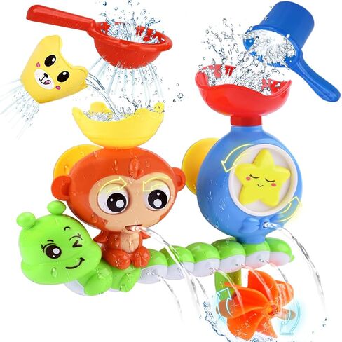 Bath Toys for Kids Ages 1-3 Toddler Bath Toys for Babies 1 2 3 Year Old Boys Girls Water Bathing Tub Toy for 12 18 Months Infant with Cups in Kuwait