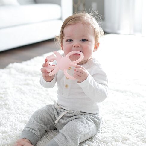Dr. Brown's Flexees Teether, Pink Bunny, Soft 100% Silicone Baby Teether, BPA Free, 3m+, 1 Pack in Kuwait