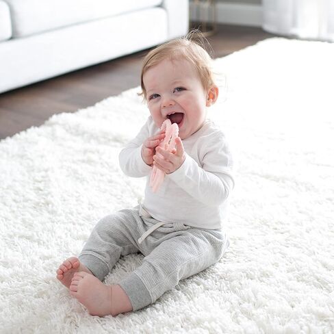 Dr. Brown's Flexees Teether, Pink Bunny, Soft 100% Silicone Baby Teether, BPA Free, 3m+, 1 Pack in Kuwait