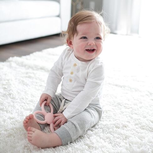 Dr. Brown's Flexees Teether, Pink Bunny, Soft 100% Silicone Baby Teether, BPA Free, 3m+, 1 Pack in Kuwait