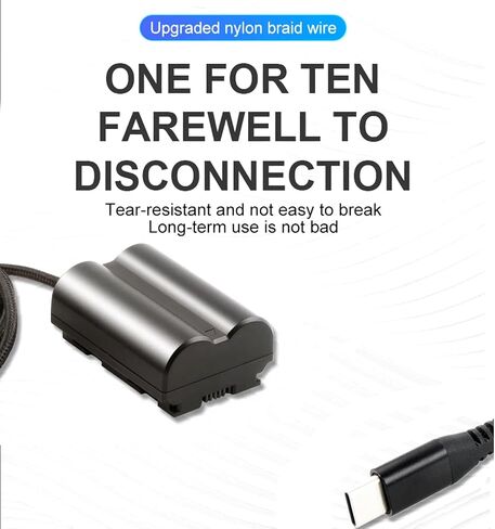 Braided Cable Type-C to NP-W235 Dummy Battery CP-W235 DC Coupling For Fuji X-H2 X-T4 X-T5 GFX100S 50S II in Kuwait