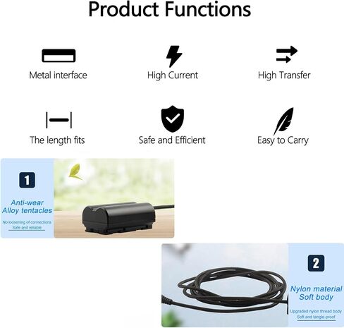 Braided Cable Type-C to NP-W235 Dummy Battery CP-W235 DC Coupling For Fuji X-H2 X-T4 X-T5 GFX100S 50S II in Kuwait