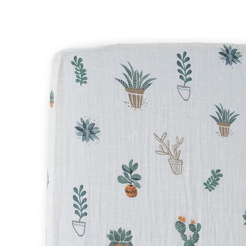 Little Unicorn Premium Crib Sheet | Breathable & Super-Soft Muslin Fabric (Prickle Pots) in Kuwait